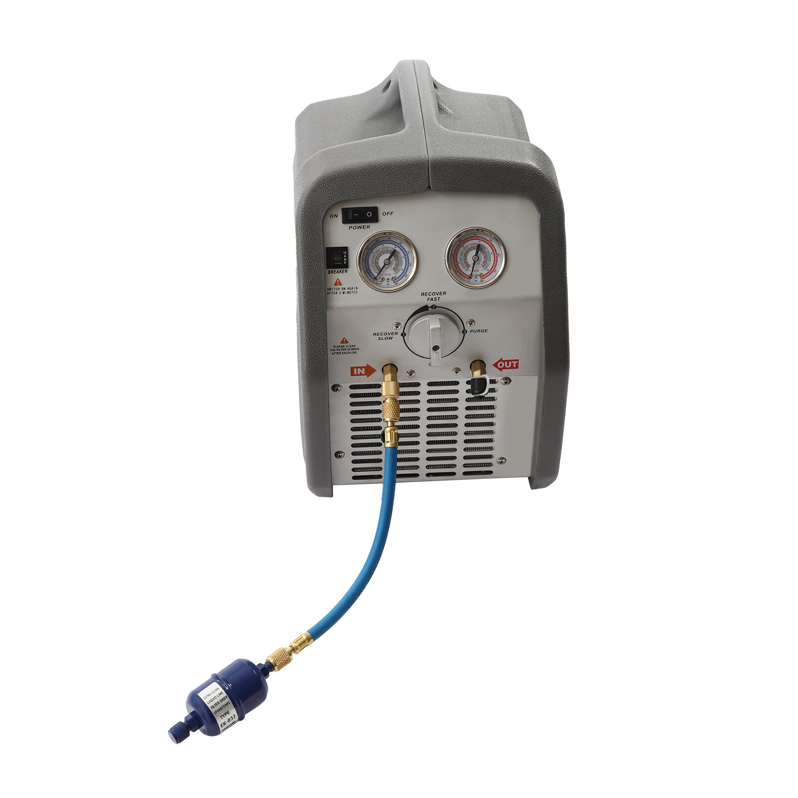 A/C Refrigerant Recovery Machine for hvac freon reclaim 3/4HP 110V/60Hz 558psi