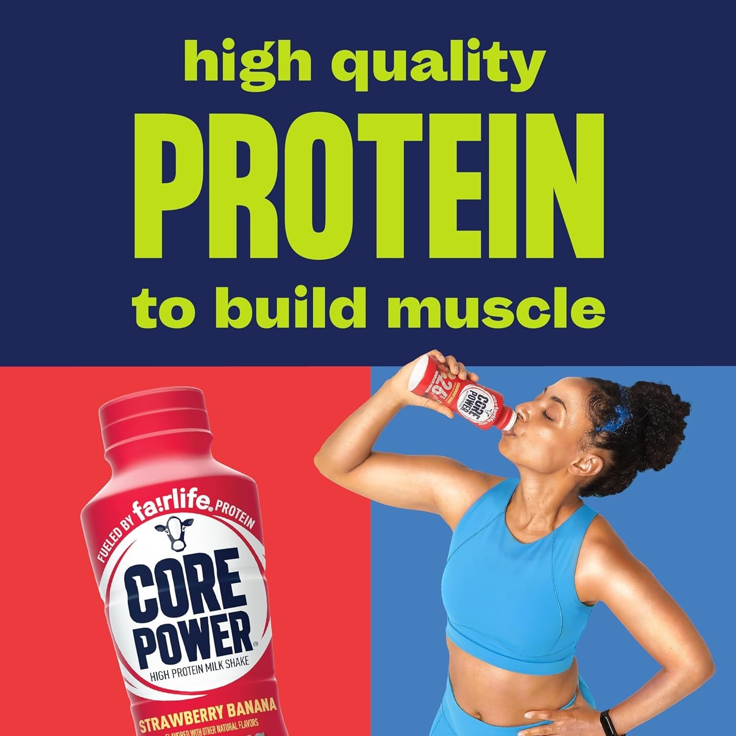 Core Power Protein Shake, Strawberry Banana, 26g Bottle, 14oz, 12 Pack