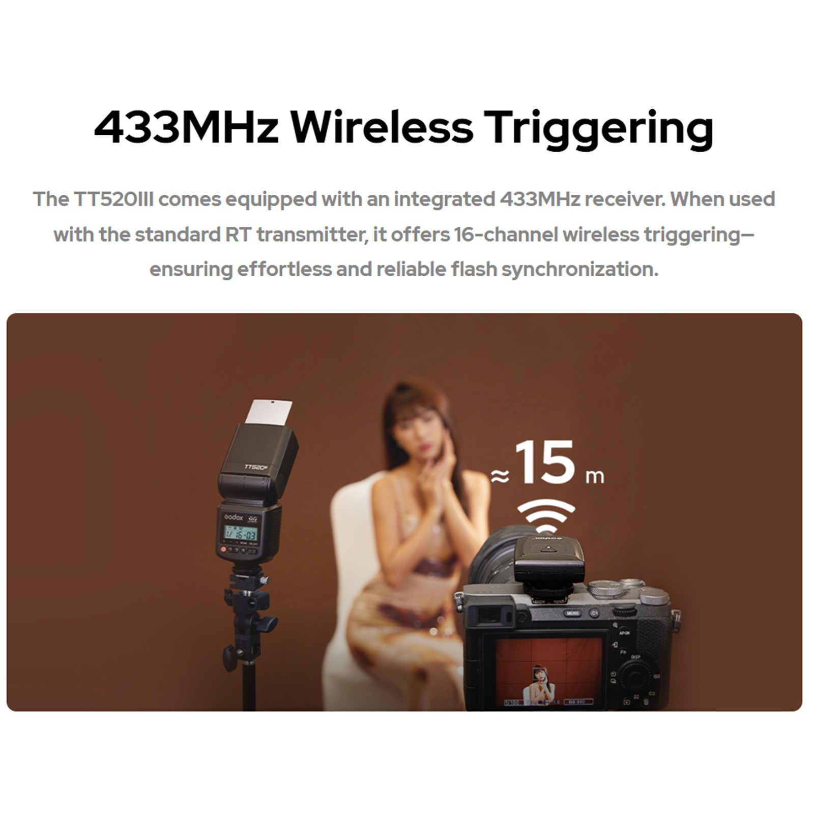 Godox TT520III Camera Flash for Sony Canon Nikon Panasonic Olympus Pentax