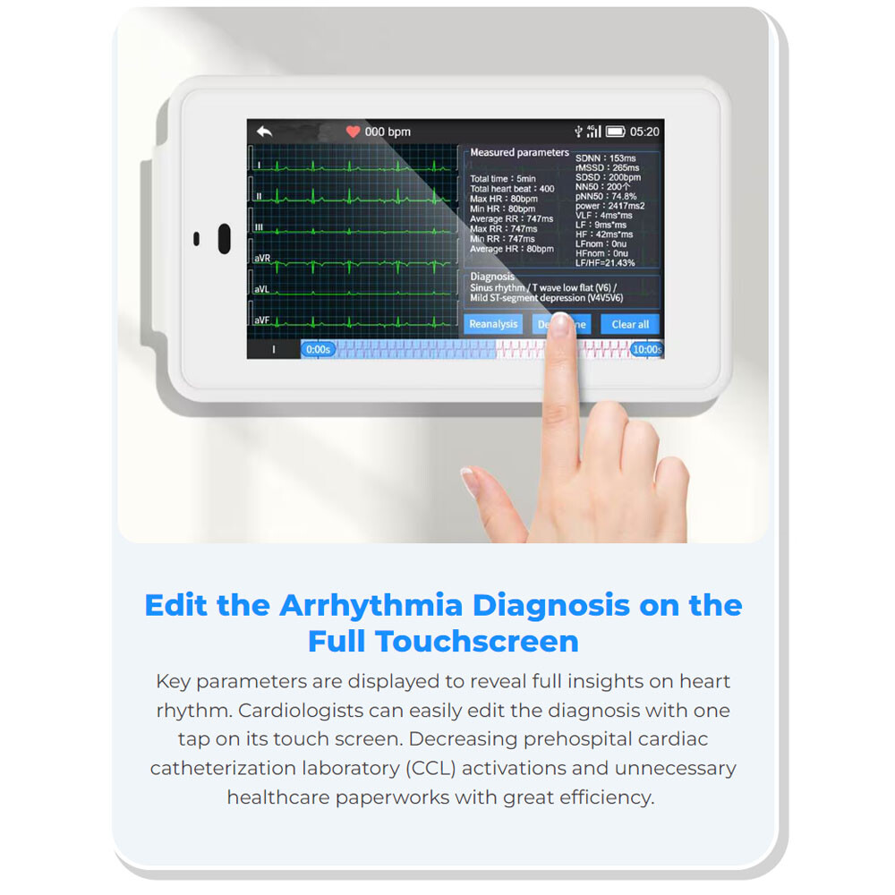 NEW 6/12-lead Electrocardiograph ECG EKG Machine + Glasgow ECG Interpretation