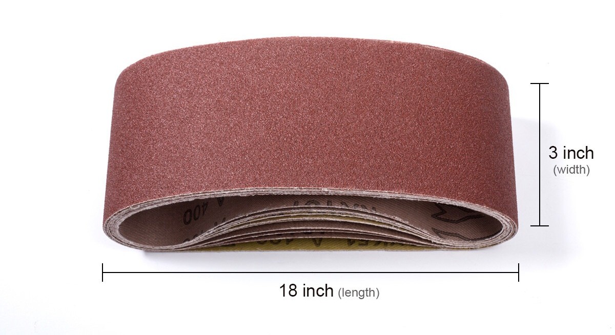 54 PCS 3 x 18 in AO Sanding Belts 40/60/80/120/150/180/240/320/400 Assorted Grit