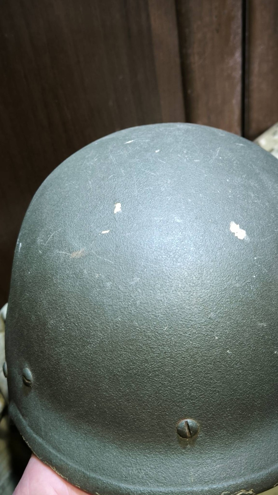 Original helmet of a Russian soldier. Donetsk region, Ukraine