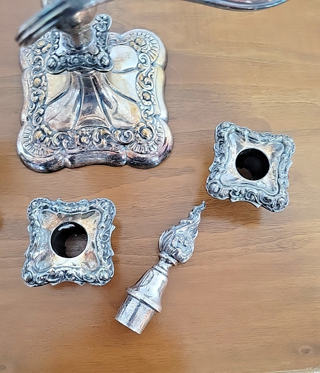 Gorgeous International Silver Co 3 Arm Silver Plated Candelabra 508