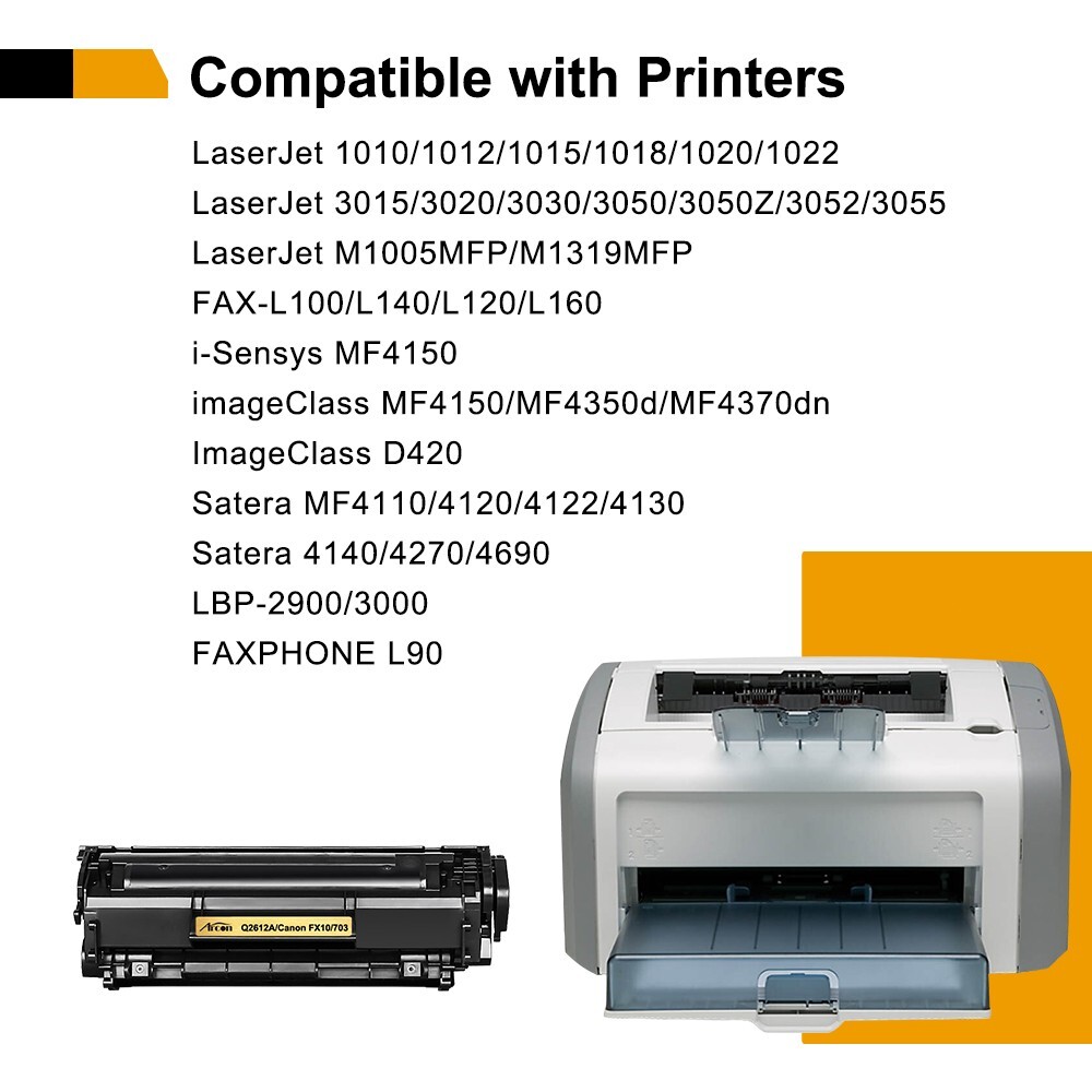 4PCS Q2612A 12A Toner Cartridge For HP LaserJet 1010 1020 1022n 1022nw 3050 3052