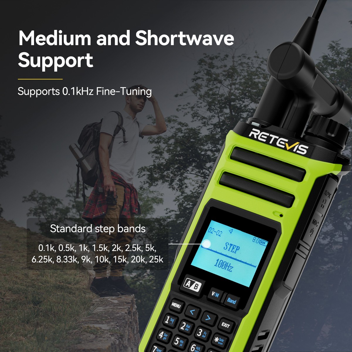 Retevis A3 Ham Radios Full Band Radios Long Range Walkie Talkie FM Transceiver