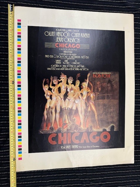 CHICAGO UNCUT POSTER VINTAGE 1977 FIRST EDITION 20''x26'' RARE DAMAGED CREASES