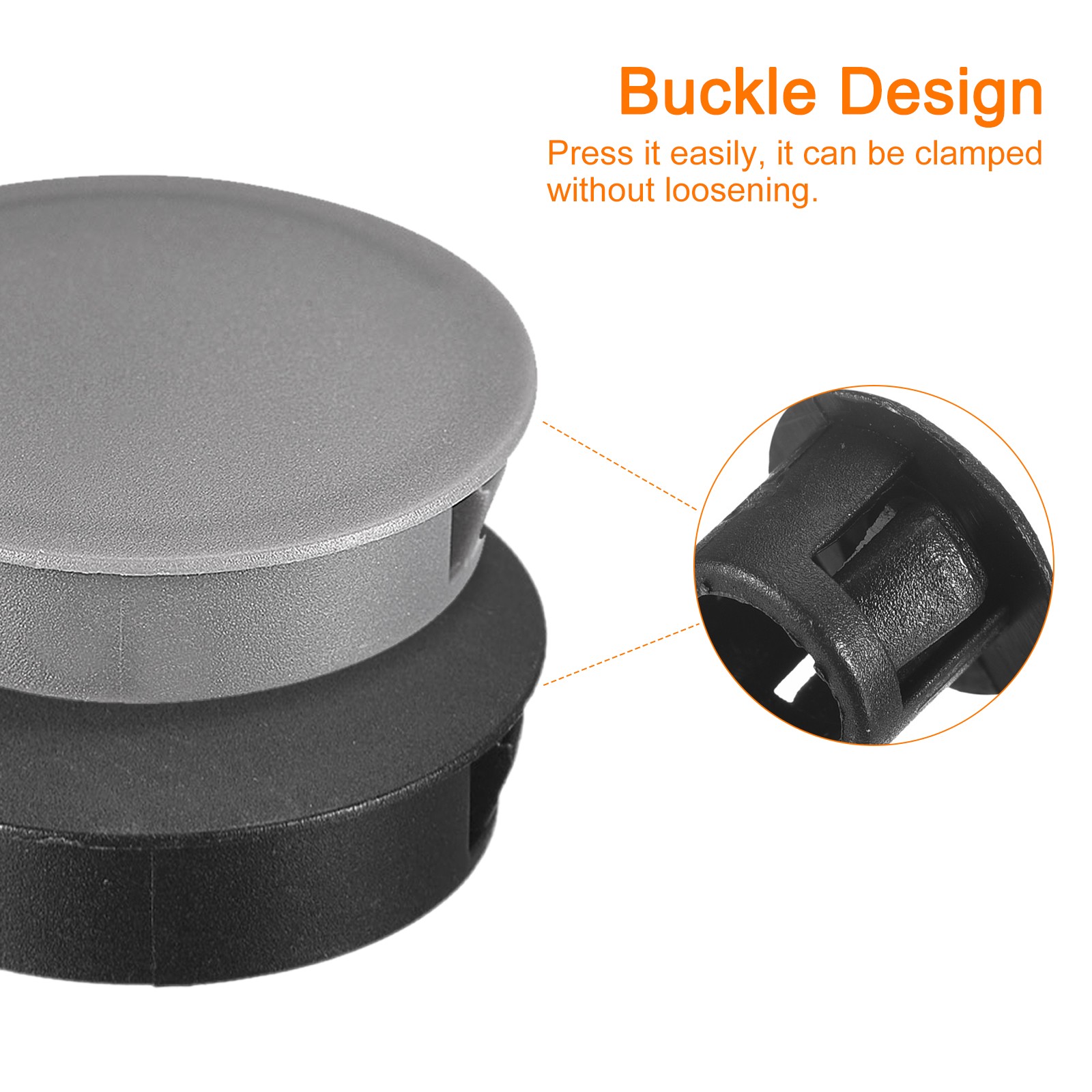 36Pcs 12mm(15/32") Plastic Hole Plugs Panel Flush Type Knockout Black