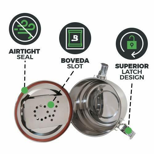 CVault 4-LITER Humidity Control Airtight Stash Metal Container + Humidipack