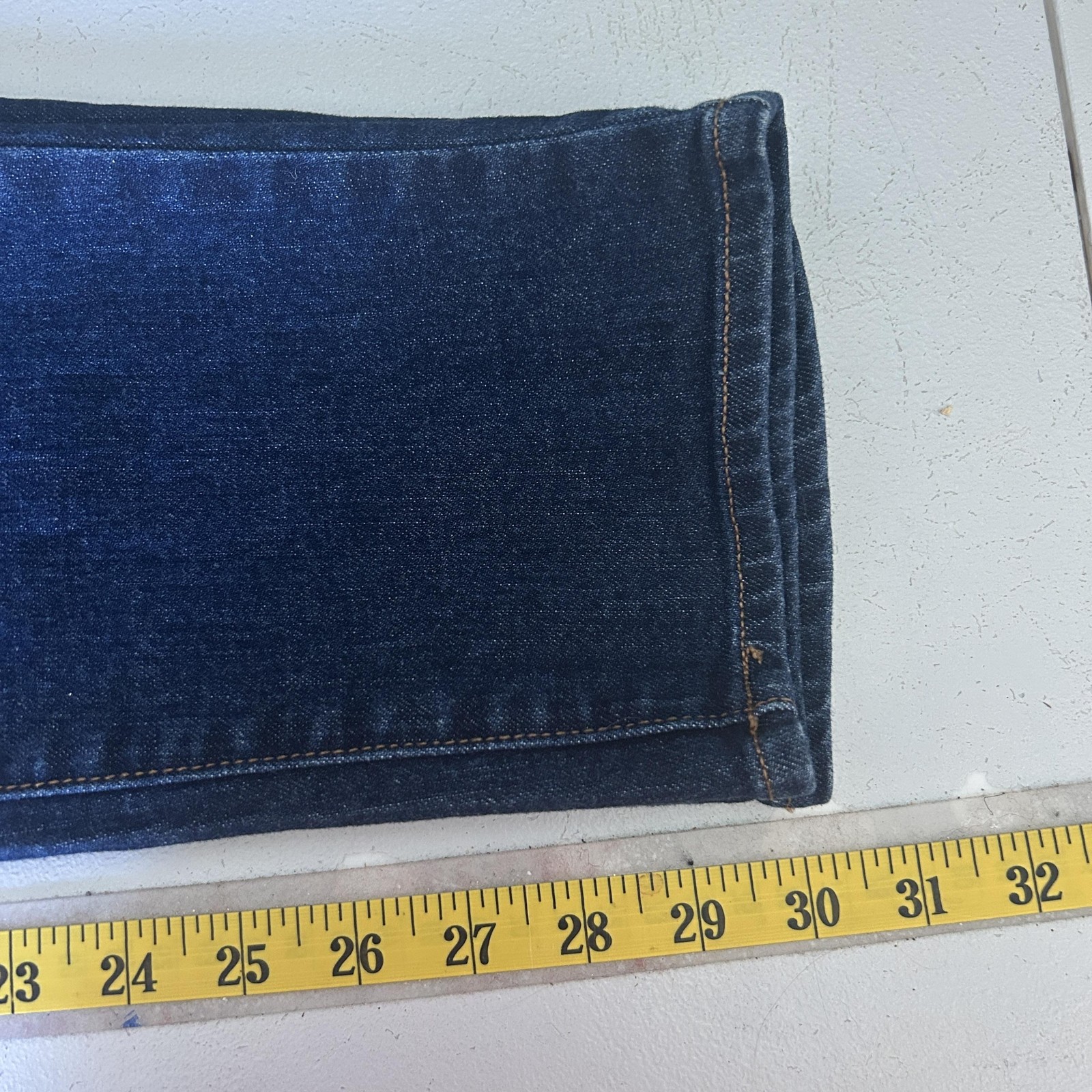 Old Navy Original Straight Jeans Womens 12 Blue Dark Wash Mid Rise Stretch