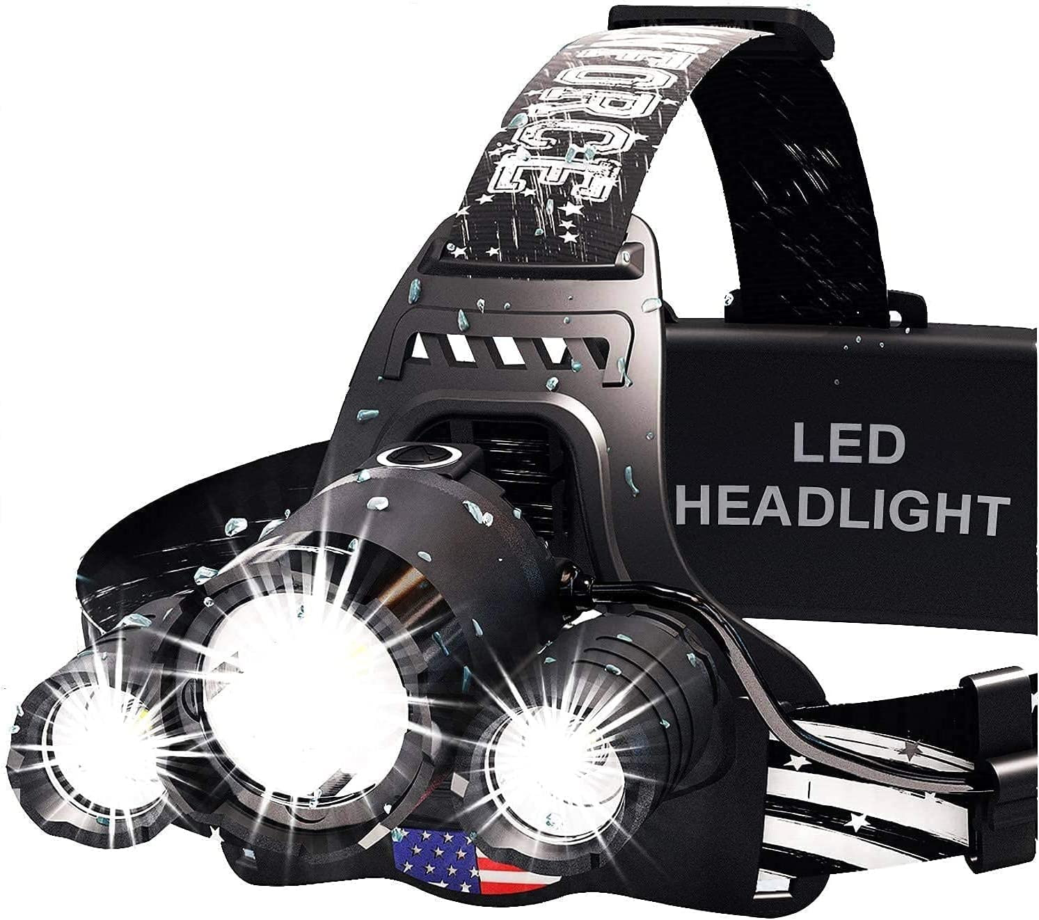 Headlamp. USB Rechargeable LED Head Lamp. Ultra Bright LUMINUS 1080 Lumen Headla