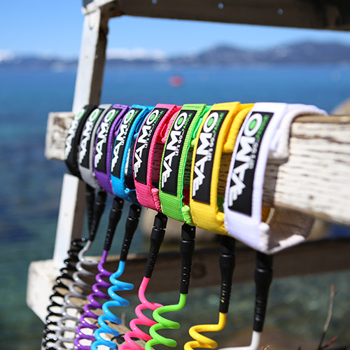 Vamo 10' Coiled Stand Up Paddleboard / Surfing Leash. Ankle Collar, Choose size