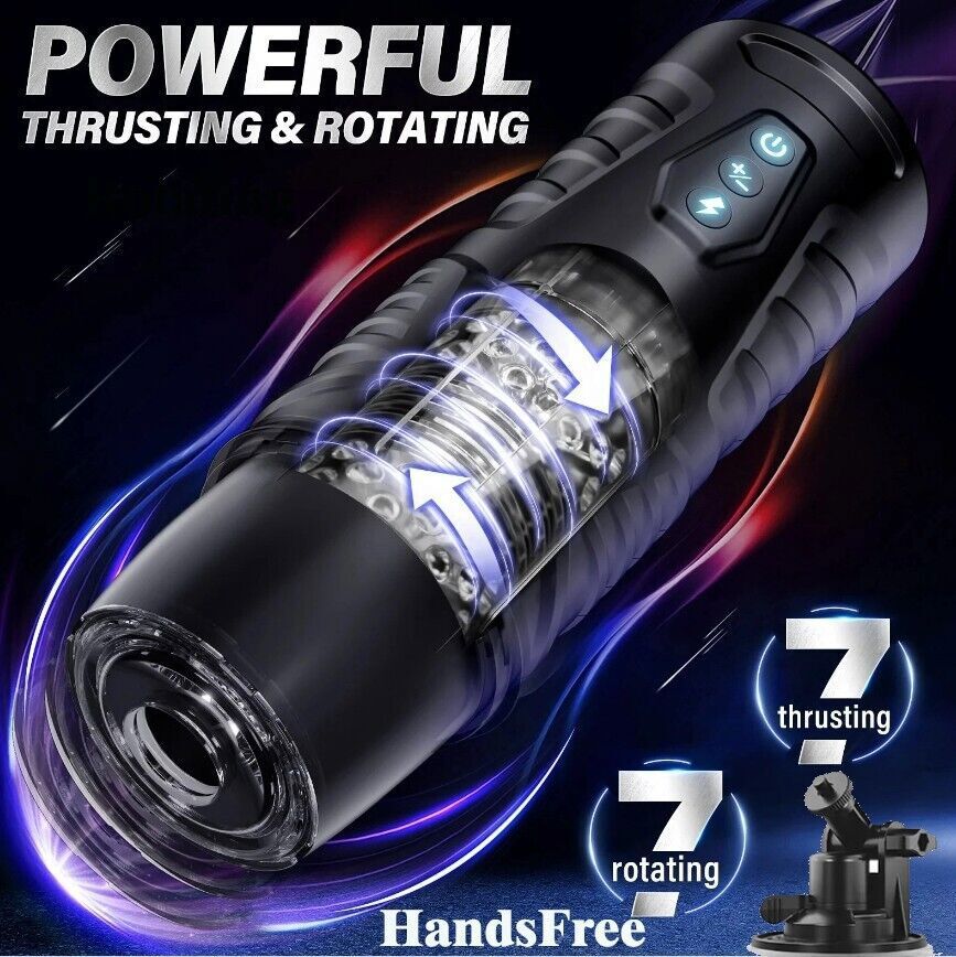 Male Masturbaters Automatic HandsFree Rotating Cup Thrusting Stroker Men Sex Toy