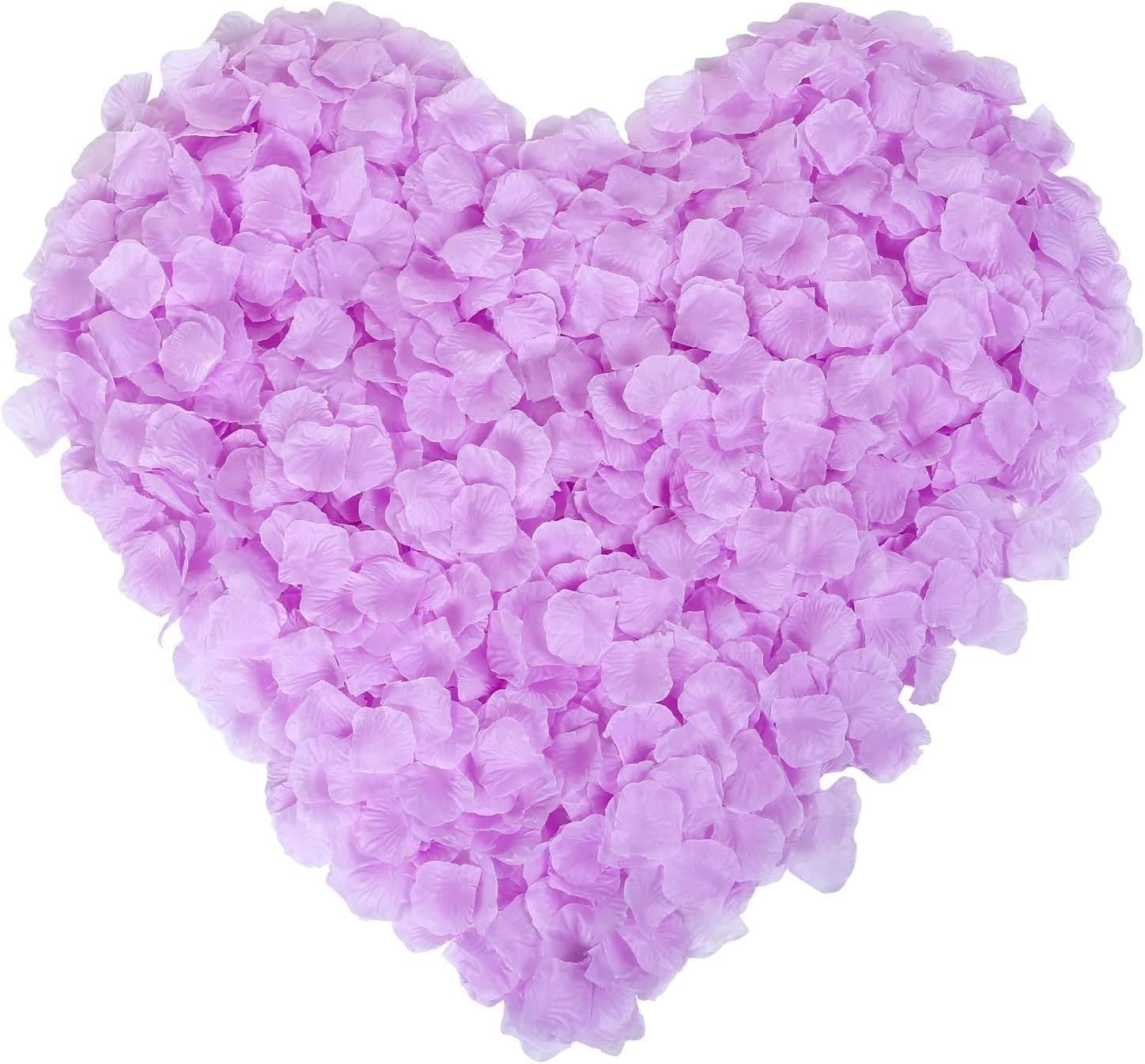 Artificial Light Purple Rose Petals (1000 PCS) for Wedding and Party Accents