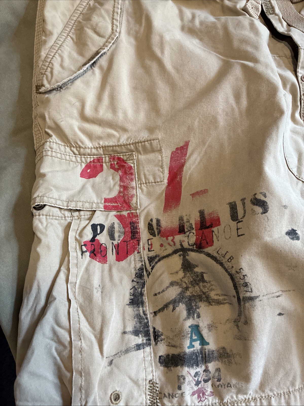 Lot Of 2 Polo Ralph Lauren Cargo Shorts Men's 34 Chino Brown Pockets Zip Fly