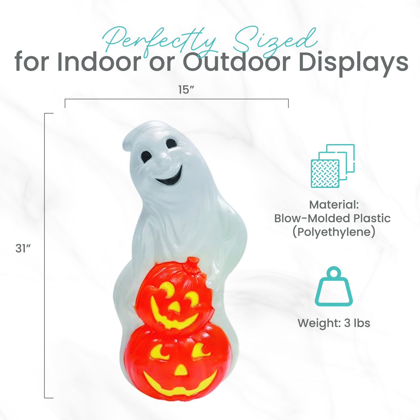 Union Products Light Up Ghost and Pumpkin Halloween Decoration (Open Box)
