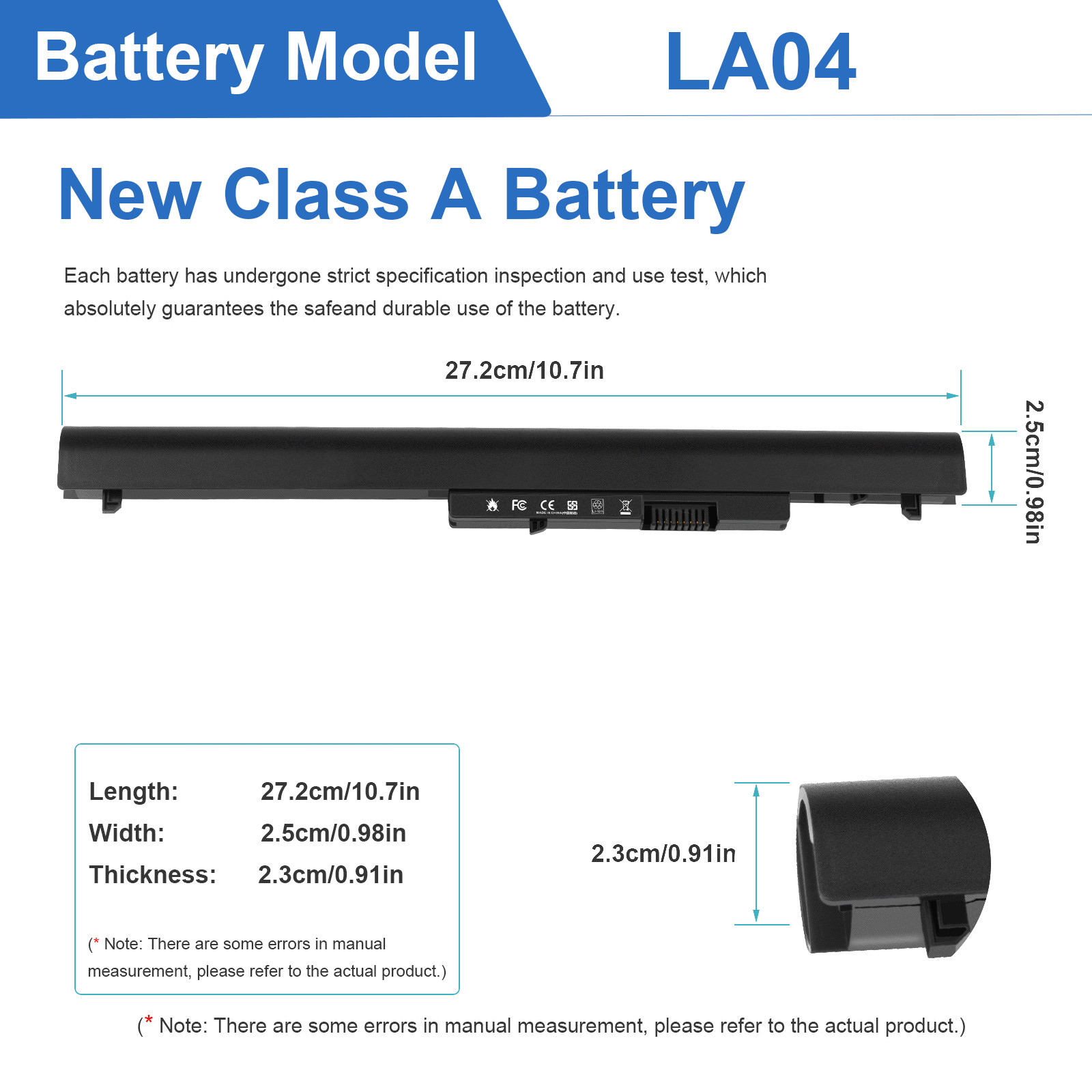 Lot 50PC BATTERY For HP SPARE 776622-001 (LA03 LA04) 15-f272wm 15-f222wm 14.8V