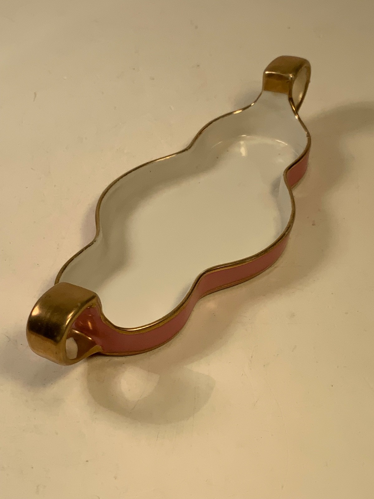 RARE Antique Noritake "M" Morimura Hand Painted Pink & Gold Comdiment Set & Tray