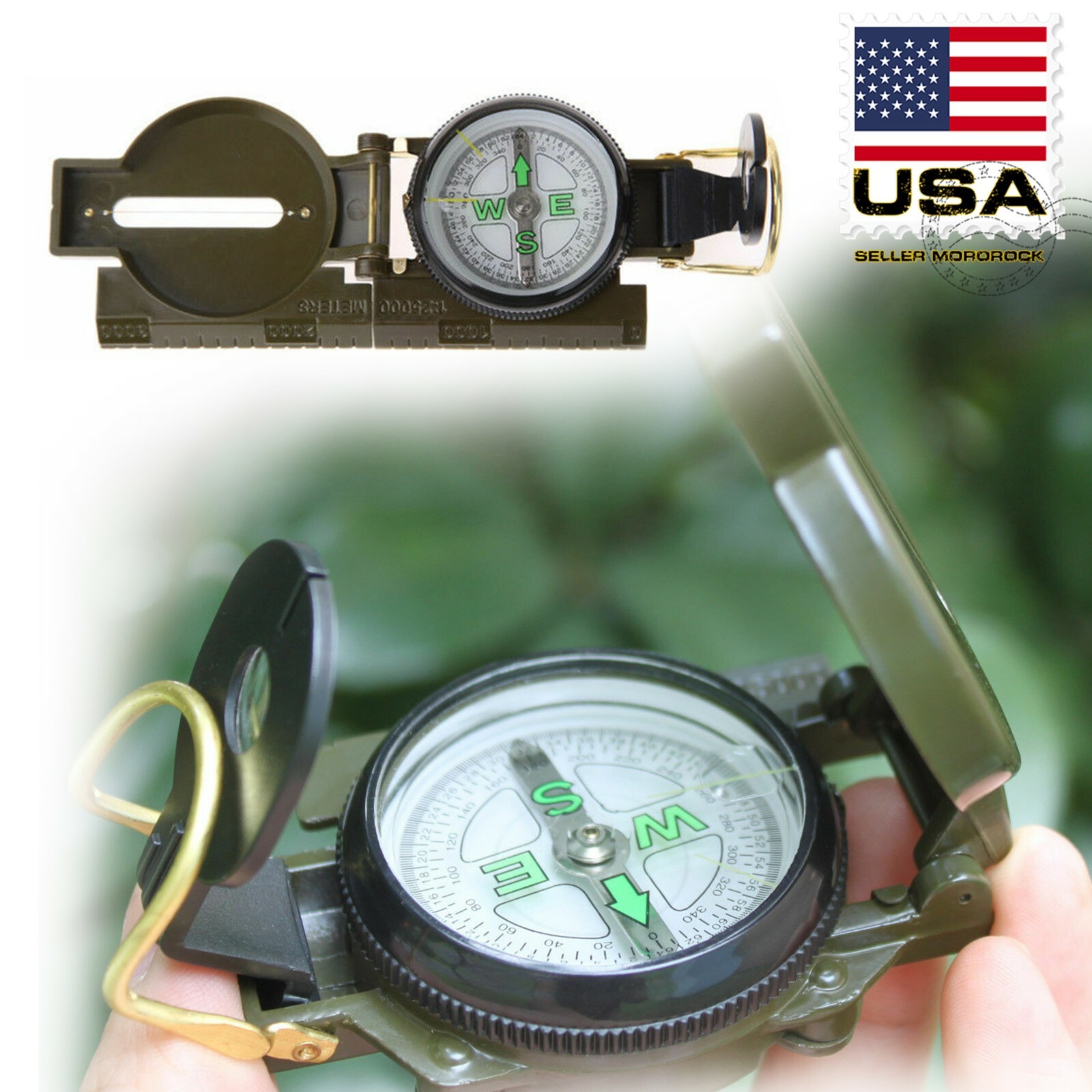 New US Metal Pocket Army Style Compass Military Camping Hiking Survival Marching