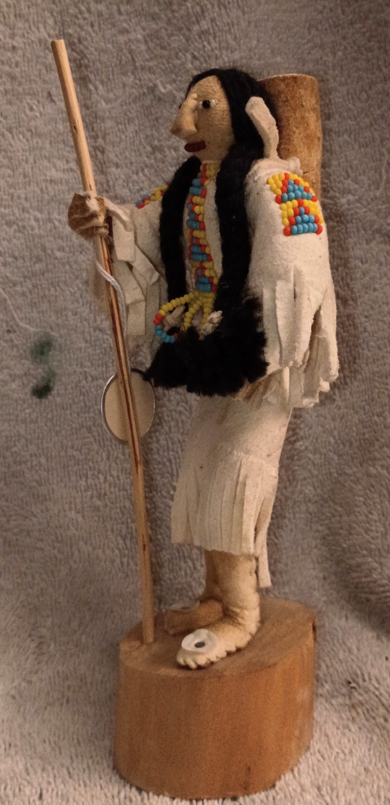 Wonderful Cecelia Ottogary Crow Doll Carrying A Gathering Basket With Walking St