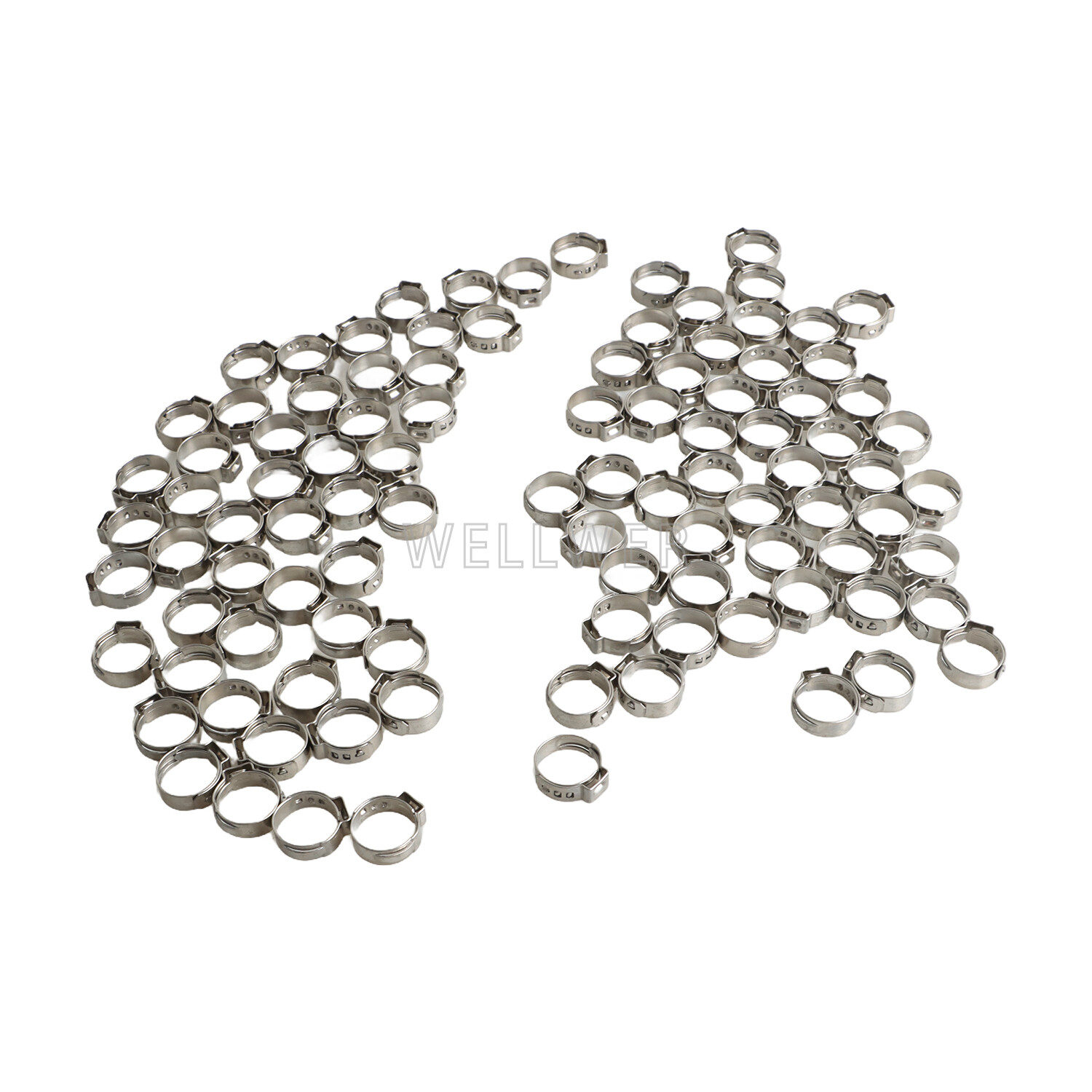 100Pcs 1/2" PEX Stainless Steel Clamp Cinch Rings Crimp Pinch Fitting