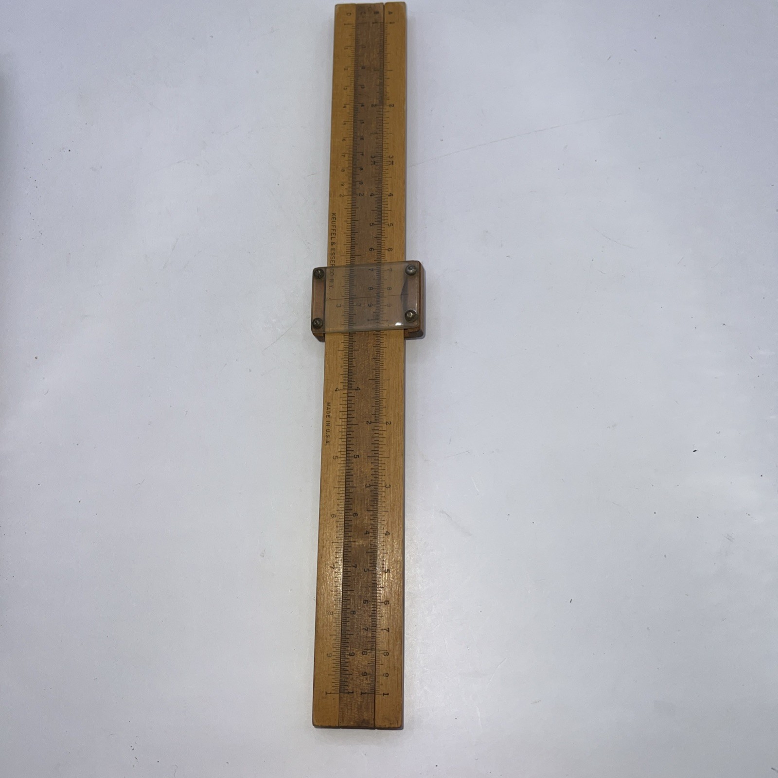 Vintage 1920s K & E Beginners Slide Rule 4058c Keuffel & Esser Wood USA EOC