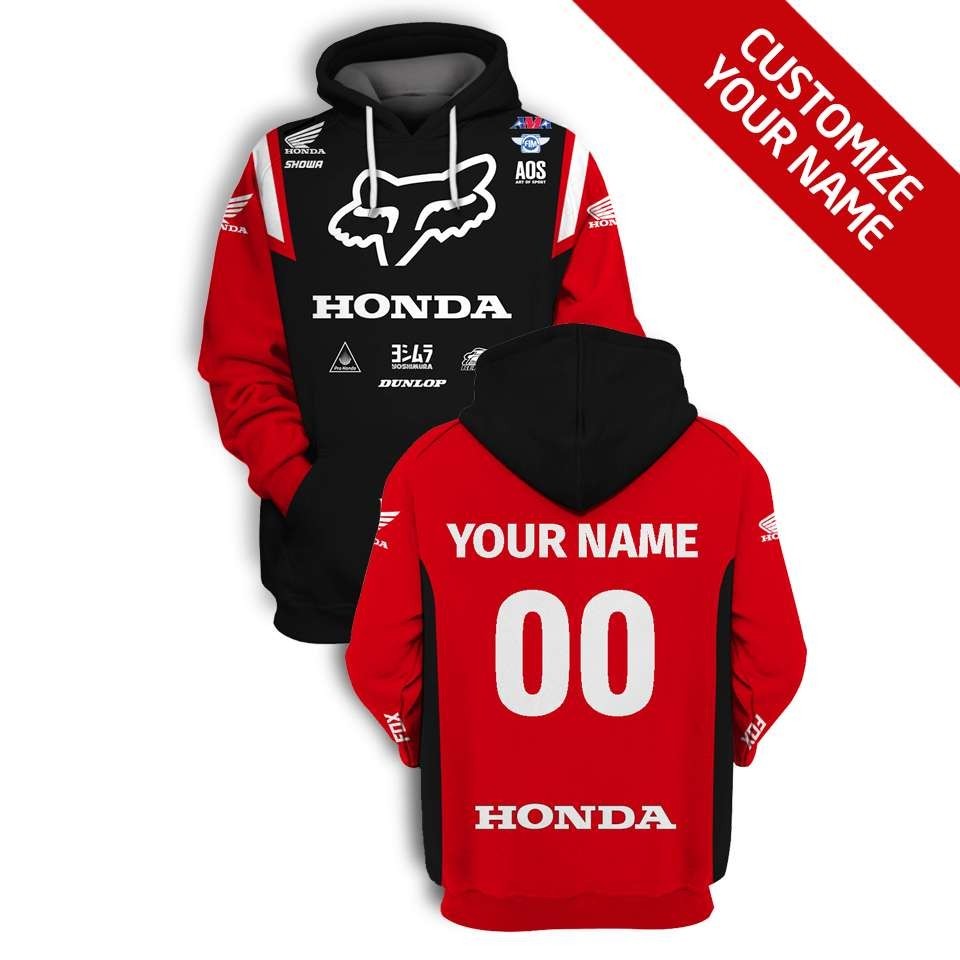 Custom Name Honda Racing 3D Lightweight Hoodie For Men