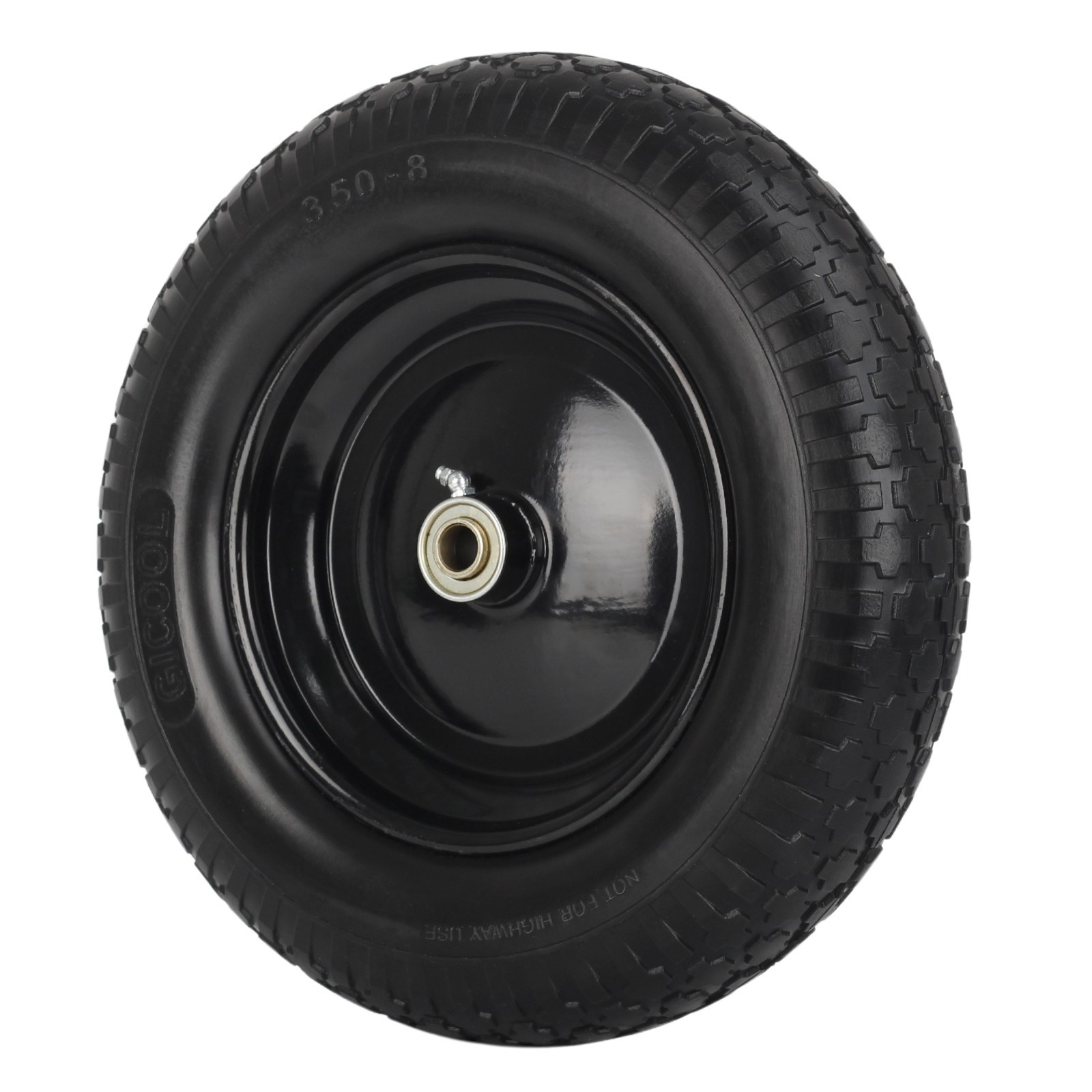 14.5 x 3.50-8 Flat free Tire & Wheel for Wheelbarrow Garden Wagon Trolley Cart