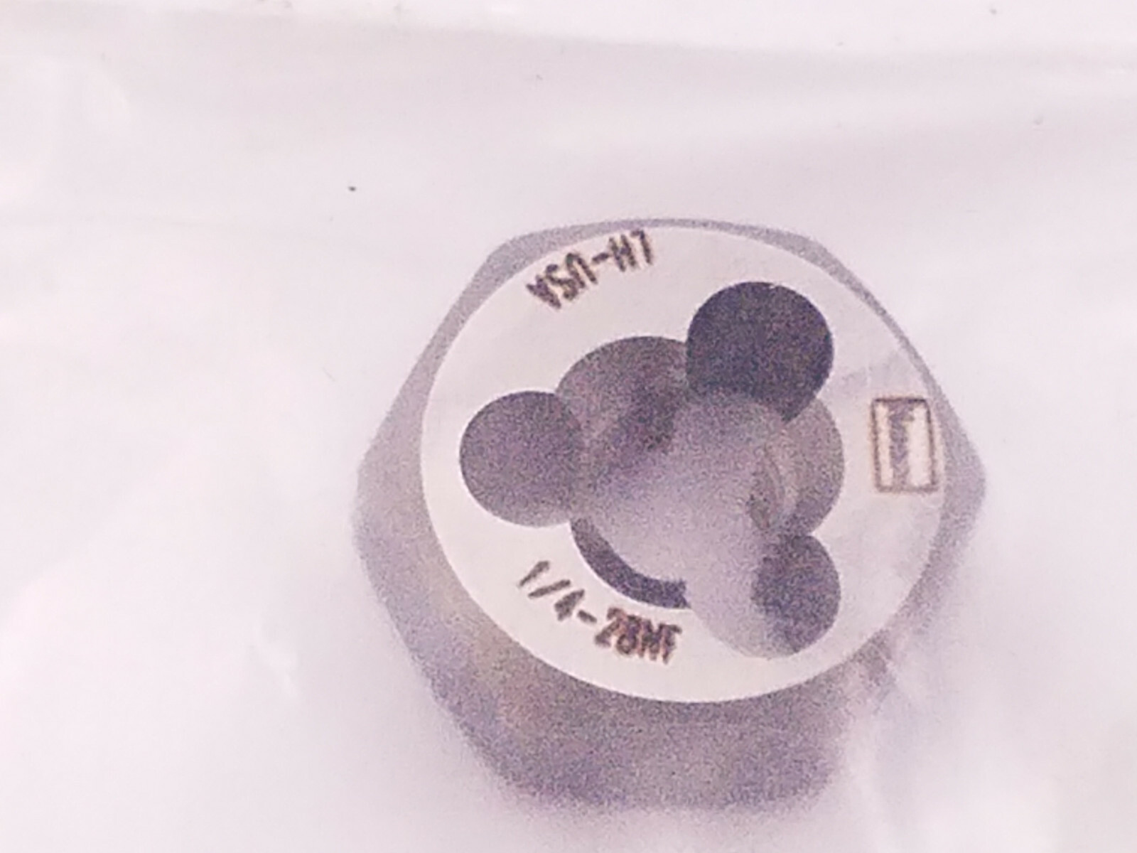 Irwin Hanson 7723 Die 1/4-28 NFRE - THRDLH Re-Threading 19/32" Hexagon Left-Hand