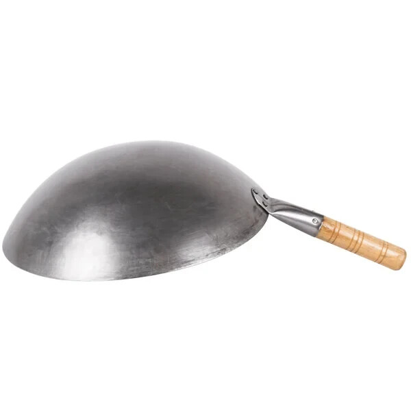 14" Mandarin Carbon Steel Wok with Wood Handle