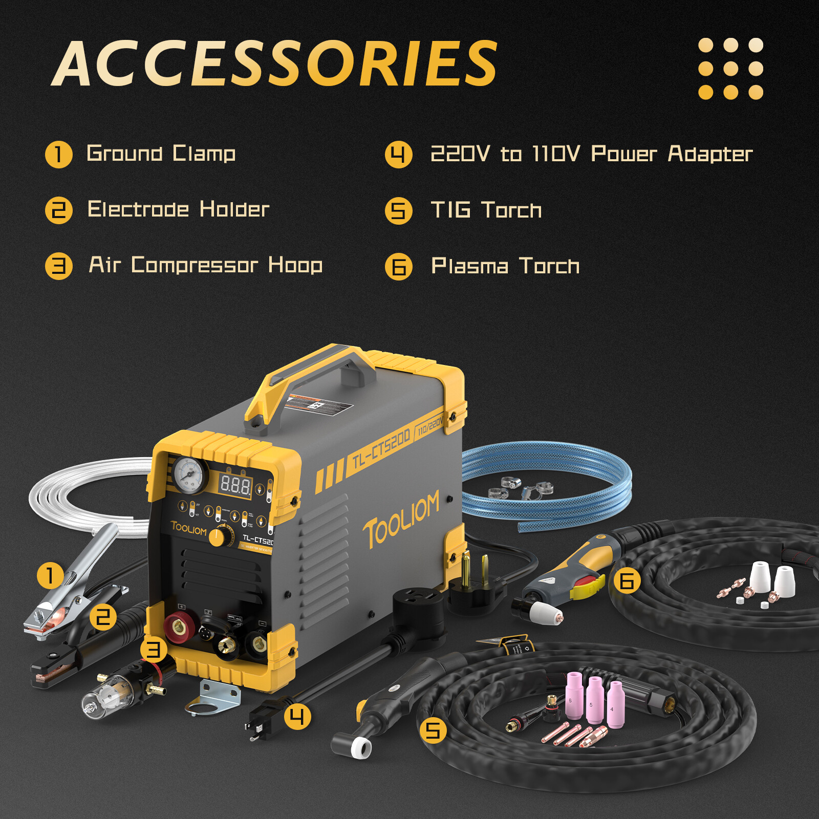 CUT/TIG/STICK 3 in 1 Welder, 50amp Plasma Cutter, 200amp TIG&MMA Welding Machine