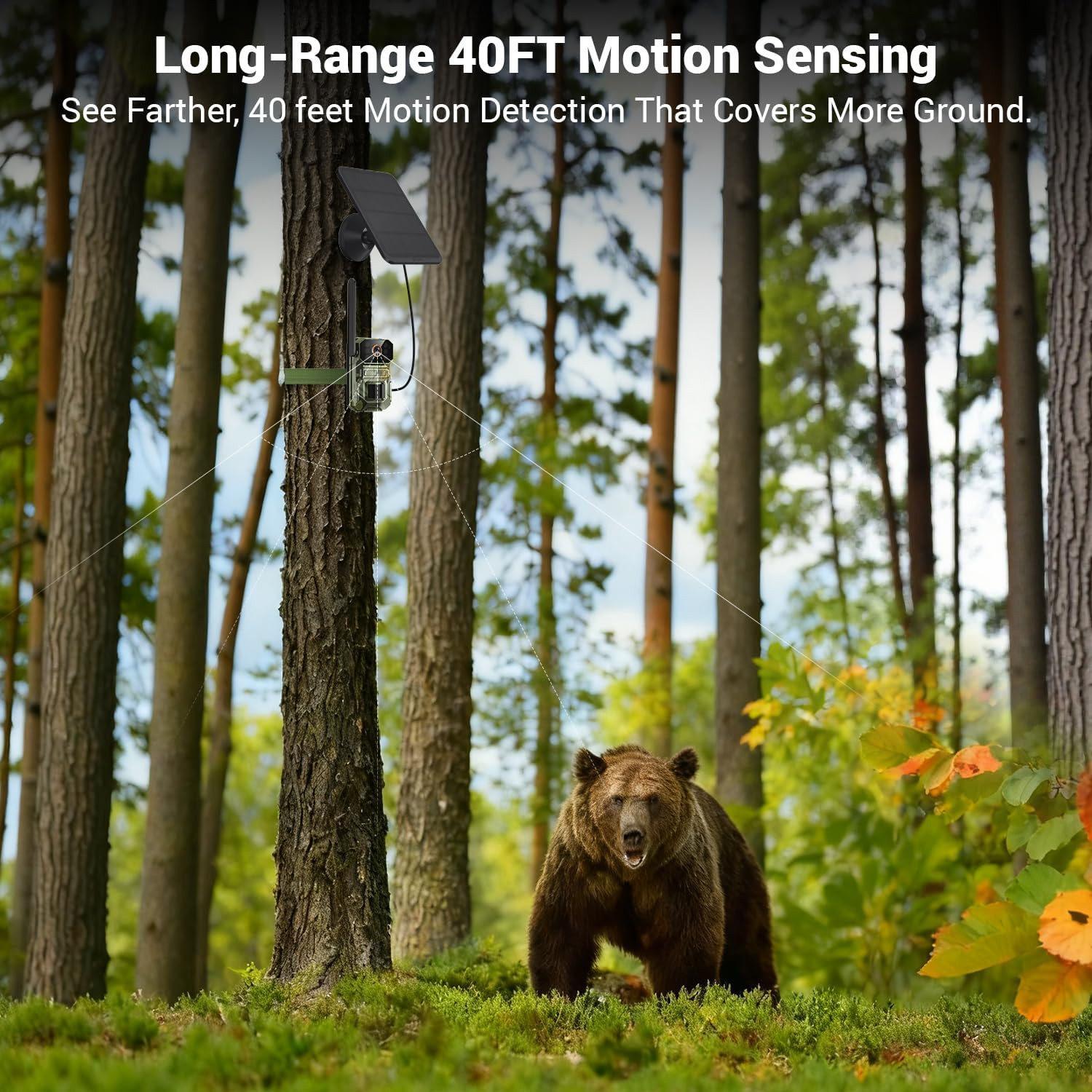 4G LTE Cellular Trail Camera with Solar Panel, 1080P Full HD Game Cameras, Live