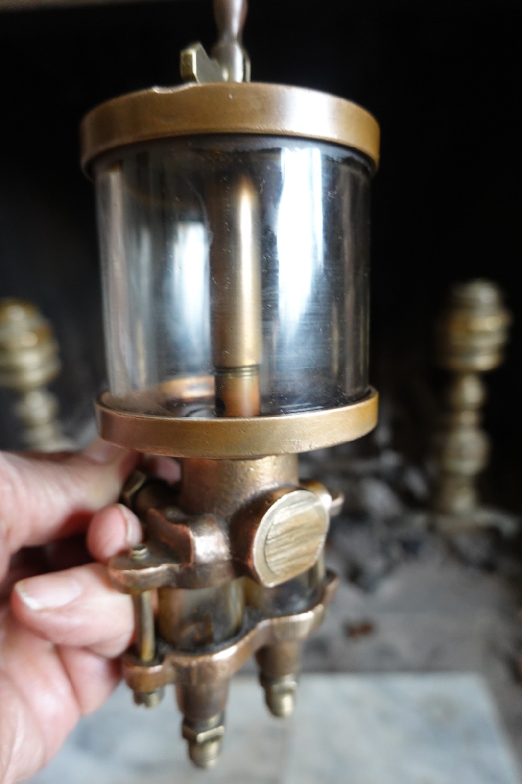 Antique RARE "NEWTONS MACHINE SHOP" 2 DRIP OILER CLEVELAND MARITIME MACHINIST