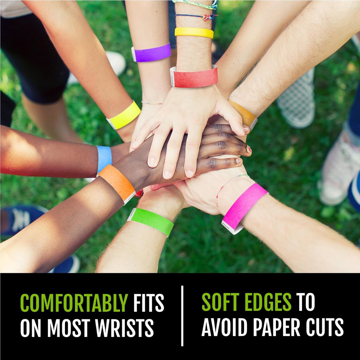 200 Wristco Tyvek Wristbands for Events, 20-Color Variety Pack – Tamper-Proof