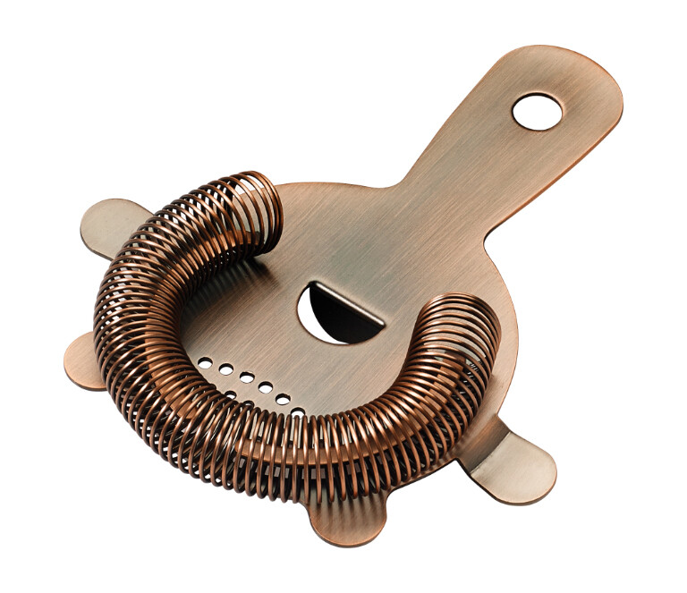 Winco BABS-6AC After 5 Antique Copper Finish 4-Prong Bar Strainer