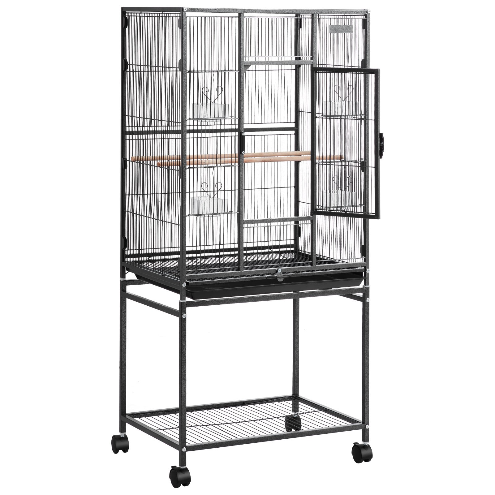 Uimoso Bird Cage with Flat Top, 24.6 x 16.7 x 53.9 inch, Durable Wrought Iron