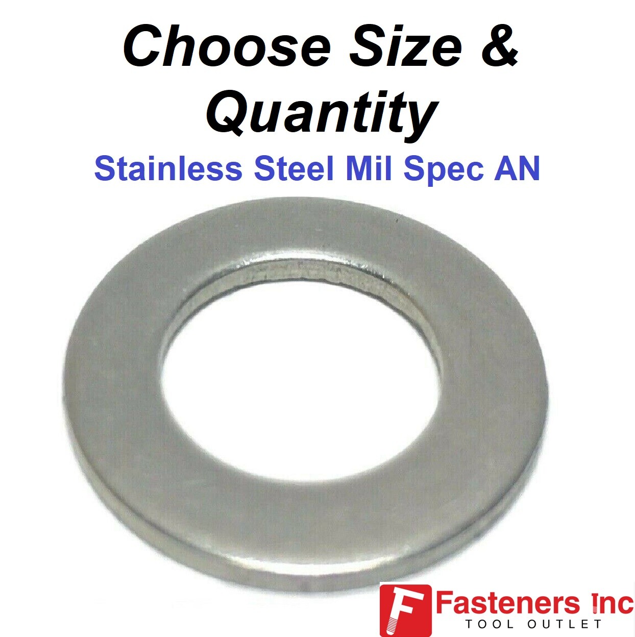 Stainless Steel AN Flat Washer (Choose Size & Quantity)