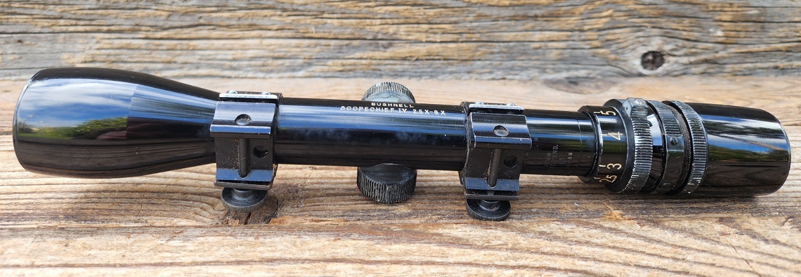 Bushnell Scope Chief IV 2.5X-8X Rifgle Scope w/ Weaver Mounts - Fine Reticle