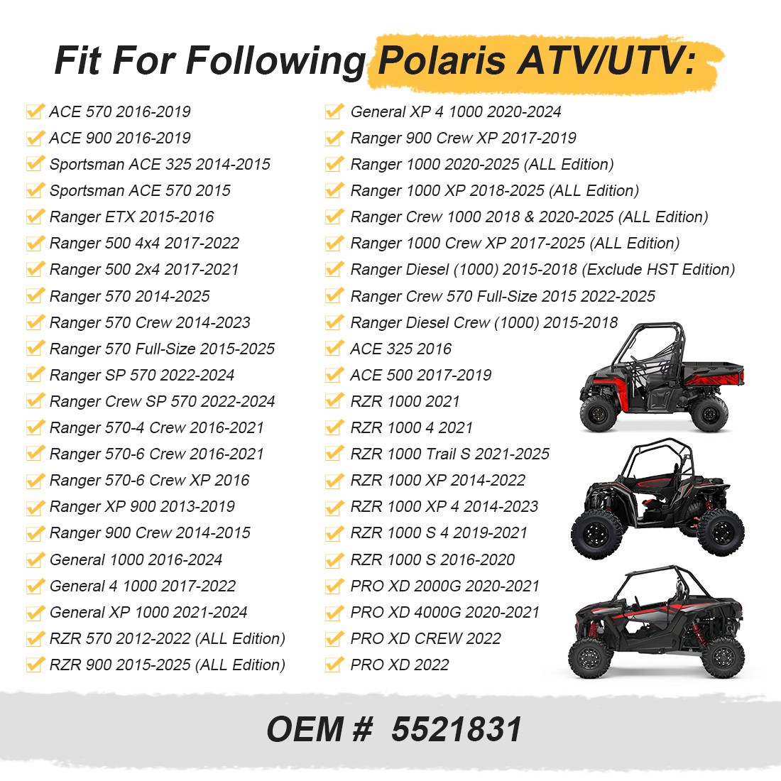 Outer Clutch Cover Seal Gasket 5521831 For Polaris Ranger 500/570/900/1000/Crew