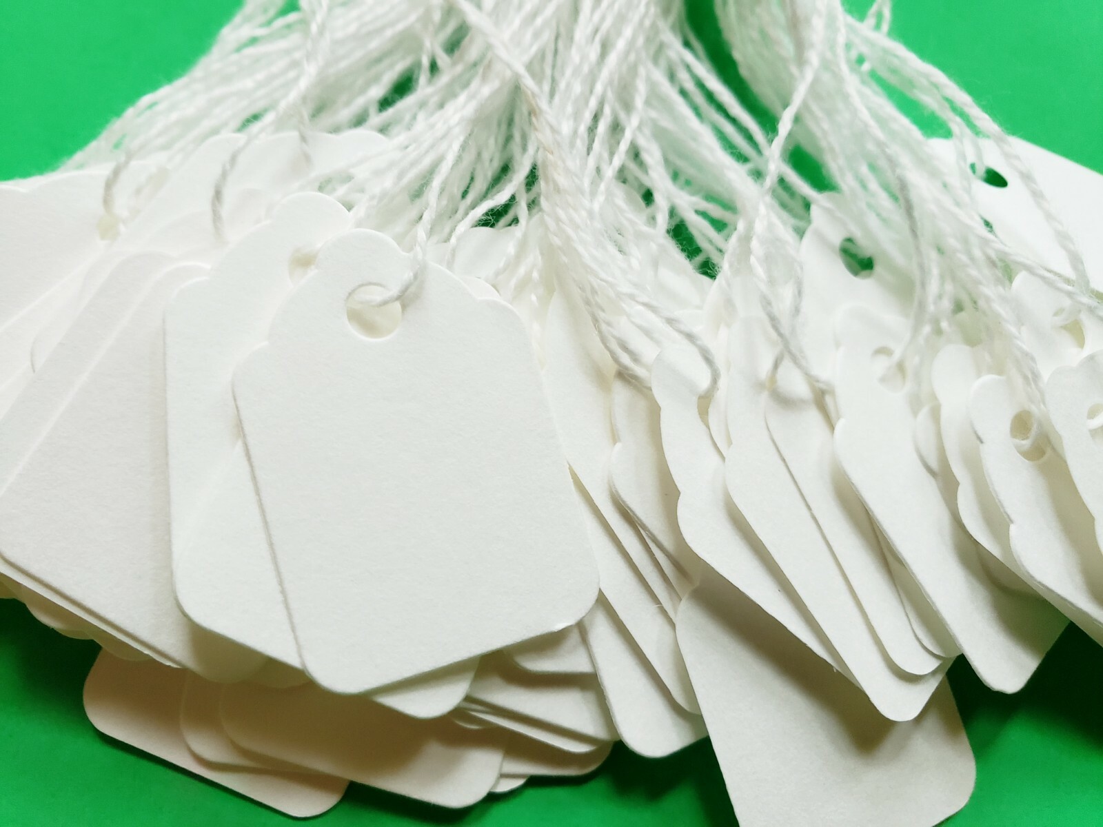 Blank White Price Tags Large Small Hang String Strung Jewelry Merchandise