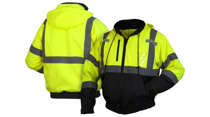 ANSI CLASS 3 HIGH VISIBILITY LIME INSULATED REFLECTIVE BOMBER JACKET ROAD WORK