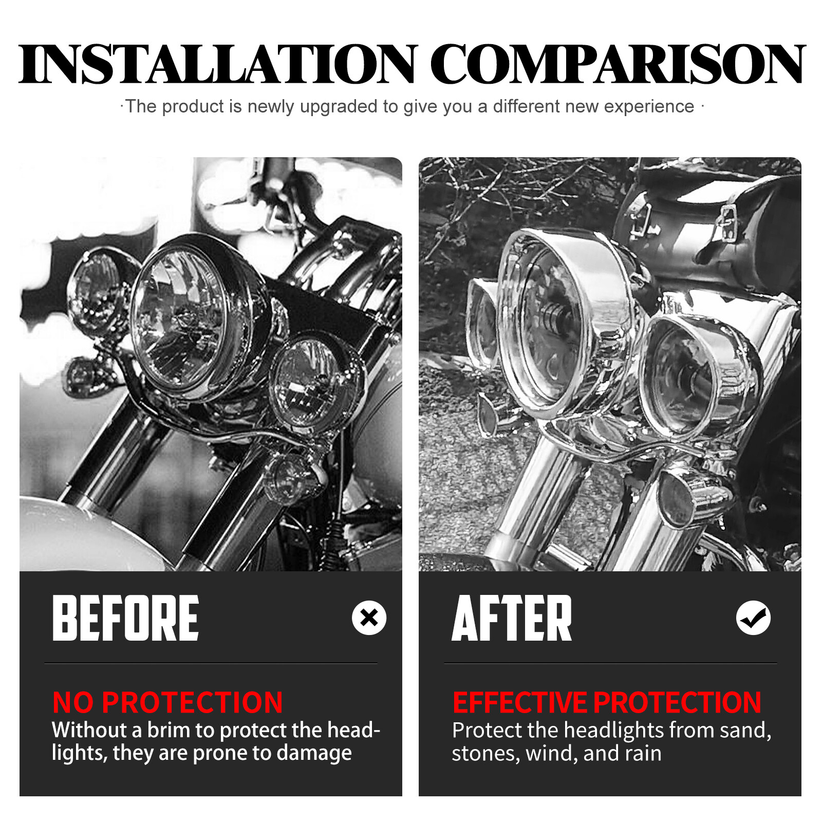 7" Headlight 4.5"Fog Light Visor Trim Ring Cover For Harley Softail Deluxe 94-17