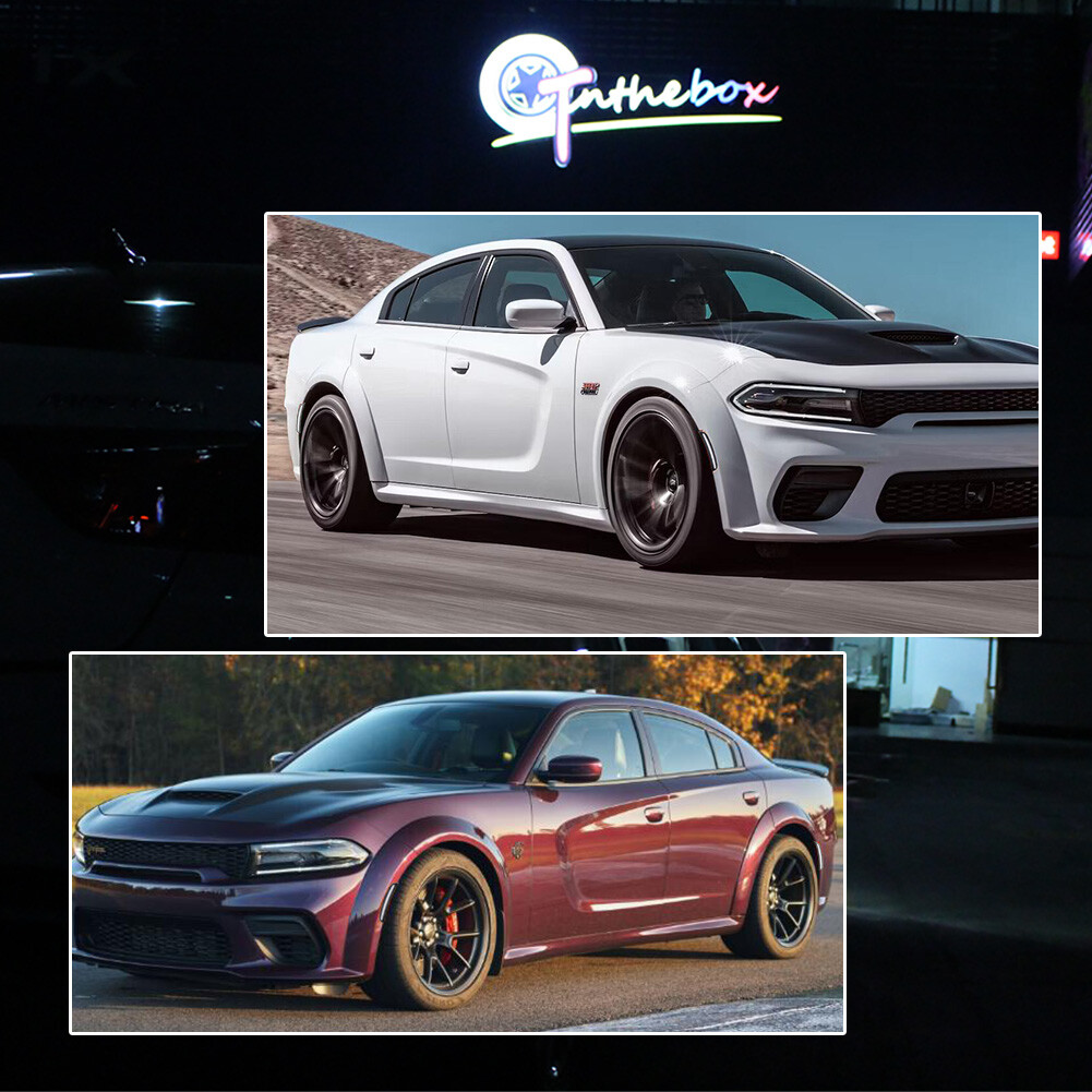 For 2015-2022 Dodge Charger Front & Rear LED Side Bumper Marker Smoked White LED