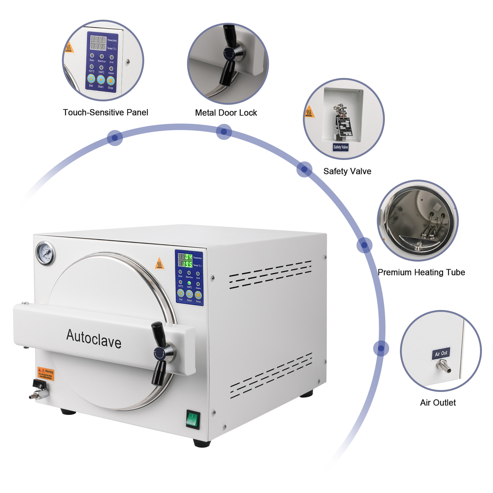 23L Dental Autoclave Steam Sterilizer Medical Dentist Surgical Sterilization USA