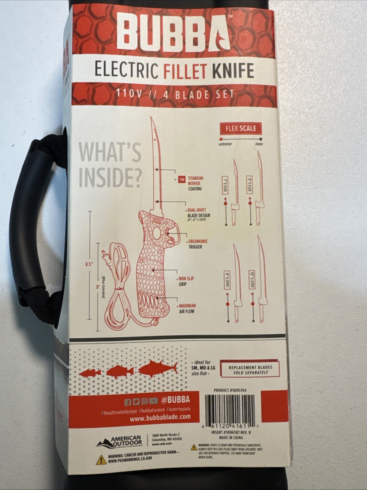 BUBBA 110V Electric Fillet Knife with Non-Slip Grip Handle, 4 Ti-Nitride S.S....