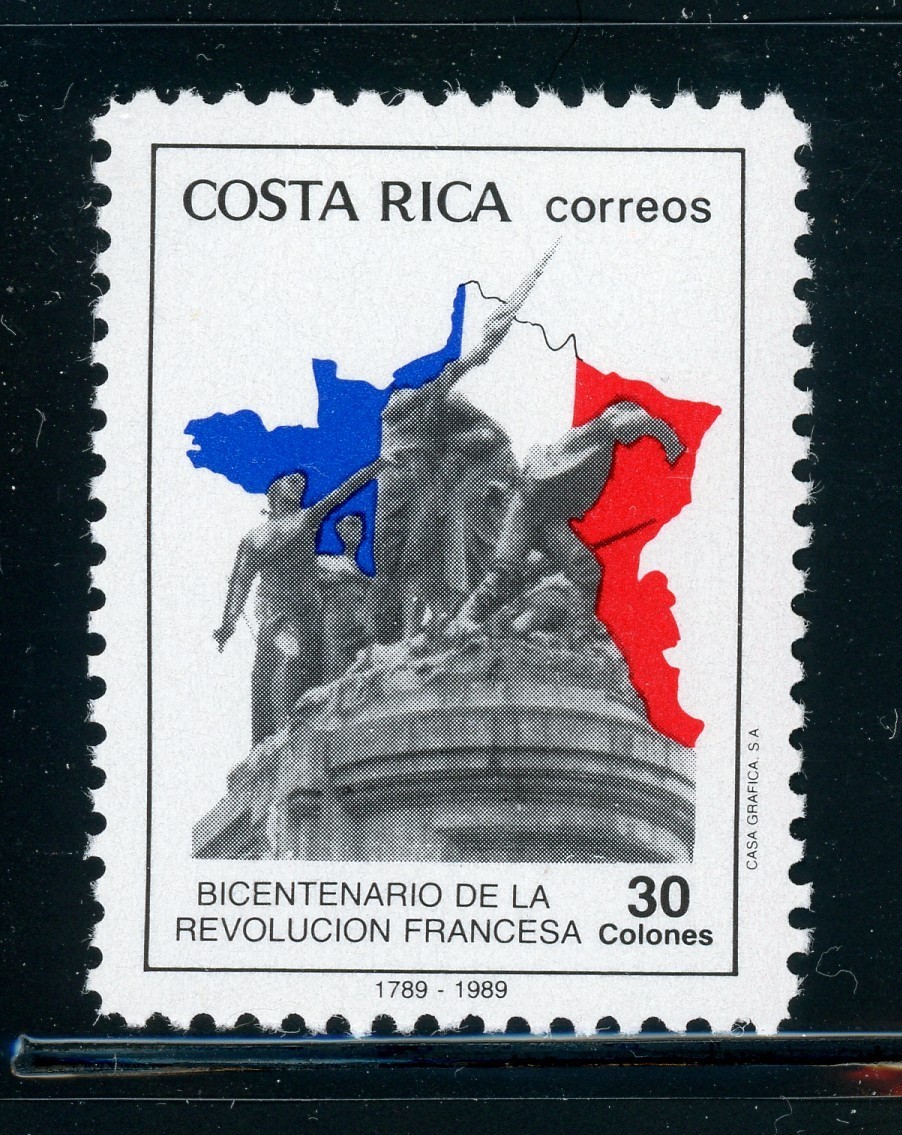 COSTA RICA MNH: Scott #416 30C French Revolution 200th Ann $$