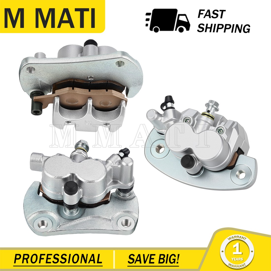 Front Left Right & Rear Brake Calipers for Cam-Am Commander 800 1000 2011-2020