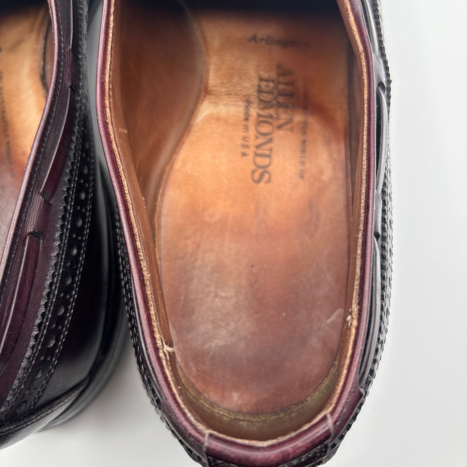 Allen Edmonds Arlington Burgundy Wingtip Tassel Loafers Mens Size 11 B *FLAW