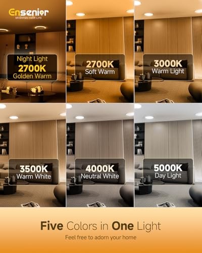 Pack LED Recessed Ceiling Light with Night Light, Dimmable, 2700K 6 Inch 12