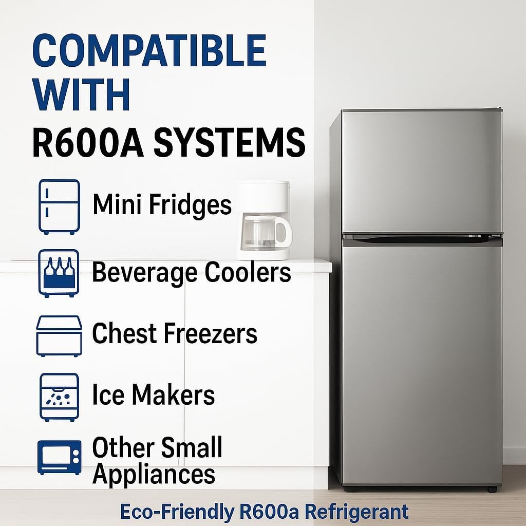R600a Refrigerant – 99.7% High-Purity Isobutane | EPA-Approved, 2 can, gauge,tap