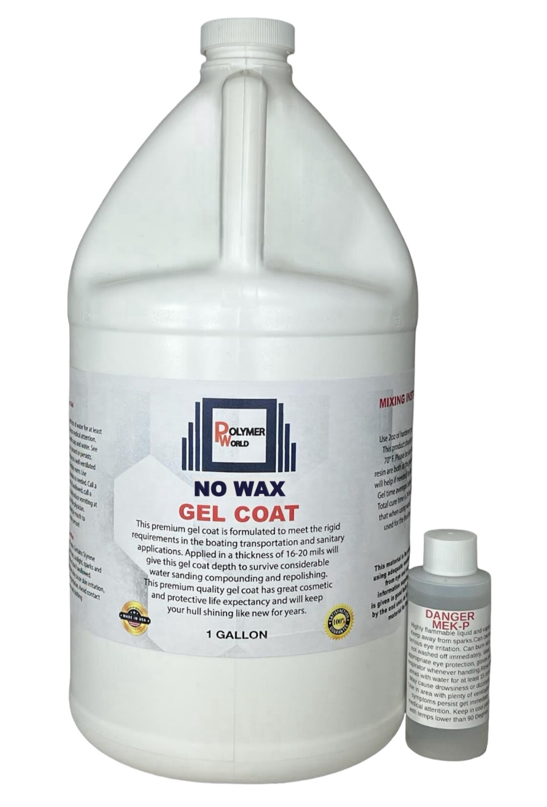 White Gelcoat NO WAX  1 Gallon, Boats, Cars, RV, Fiberglass ,Tubs, Spas, Repairs